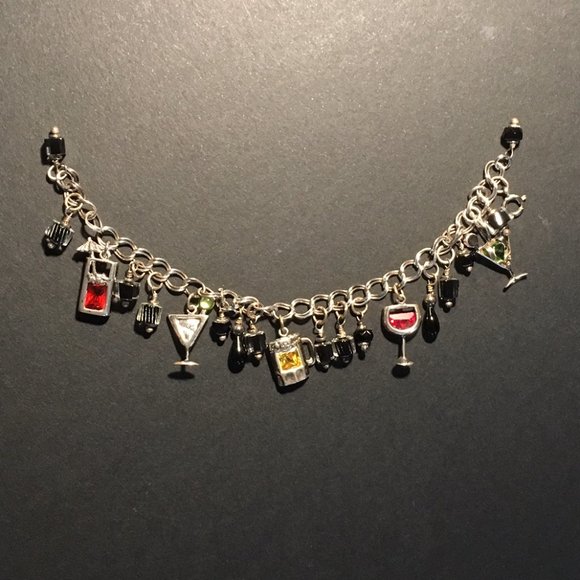 🍸Silver charm bracelet - cocktails - Picture 2 of 8